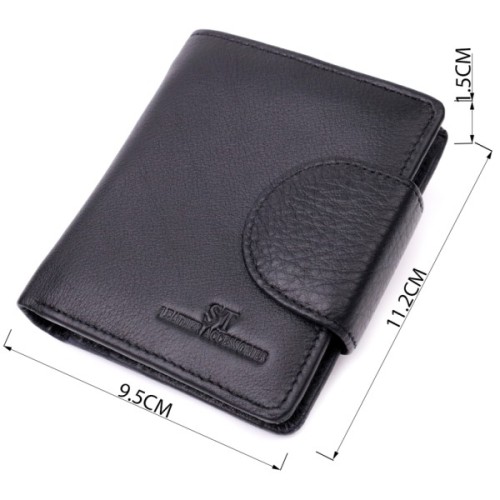 Гаманець ST Leather З натуральної шкіри Чорний (22451)