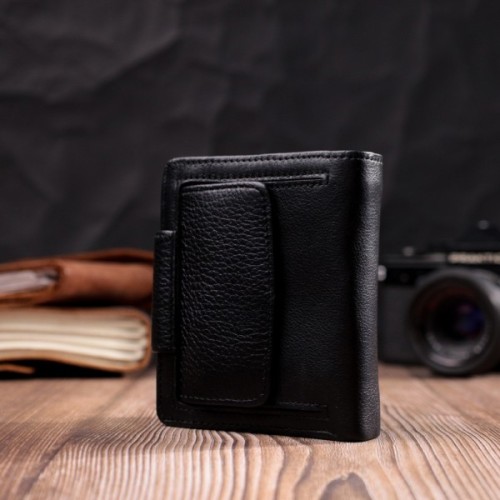 Гаманець ST Leather З натуральної шкіри Чорний (22451)