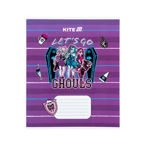 Зошит Kite Monster High, 12 аркушів, коса лінія (MH25-235)