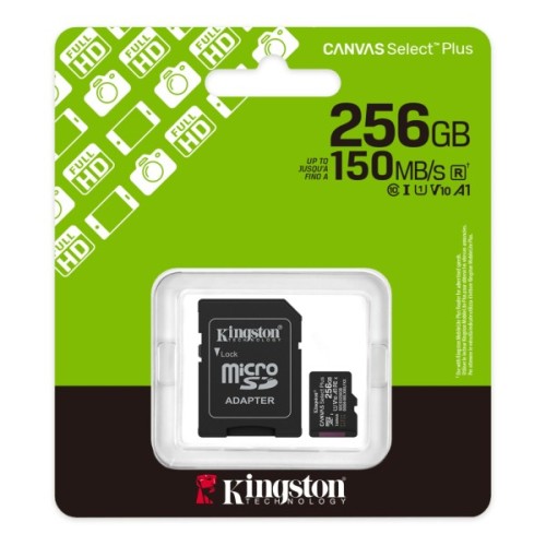 Карта пам'яті Kingston 256GB microSDXC class 10 UHS-I V10 A1 Canvas Select Plus (SDCS3/256GB)