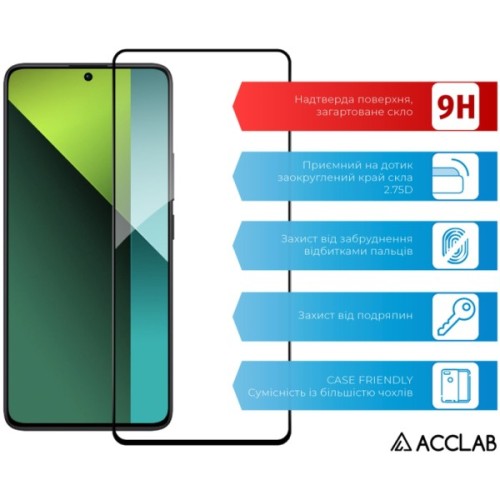 Скло захисне ACCLAB Full Glue Xiaomi Redmi Note 13 5G Black (1283126583773)