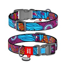 Нашийник для тварин WAUDOG Nylon з QR паспортом "Літо" пластиковий фастекс S (4586)