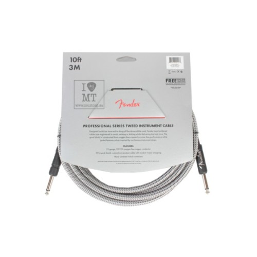 Інструментальний кабель Fender Cable Professional Series 10' White Tweed (228462)