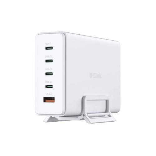 Зарядний пристрій D-Link 4xUSB-C + 1xUSB PD240W GaN white (DCF-241)