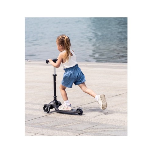 Самокат QPlay Sparkling триколісний дитячий з LED підсвіткою колес Black (ST006SparklingBlack)