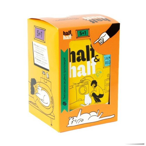 Вологий корм для кішок Half&Half з лососем в желе 5+1 (2700000040485)