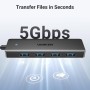 Концентратор Ugreen USB 3.0 to 4хUSB 3.0 0.15m Space Gray CM219 (25851)