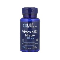 Вітамінно-мінеральний комплекс Life Extension Ніацин, Вітамін B3, 500 мг, Vitamin B3 Niacin, 100 капсул (LEX-37210)