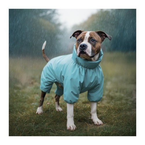 Дощовик для тварин WAUDOG Clothes водонепроникний S35 блакитний (19852)