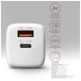 Зарядний пристрій AXAGON 1xUSB QC4.0 + 1xUSB-C PD30W PPS white (ACU-PQ30W)