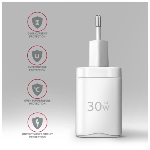 Зарядний пристрій AXAGON 1xUSB QC4.0 + 1xUSB-C PD30W PPS white (ACU-PQ30W)