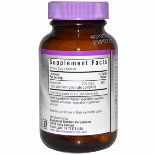 Мінерали Bluebonnet Nutrition Селен гліцинат, Albion, 90 гелевих капсул (BLB0678)