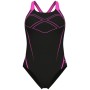 Купальник Arena Graphic Swimsuit Swim Pro Back 009024-590 чорний, рожевий 38 (3468337554042)