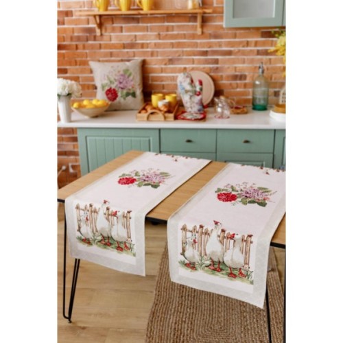 Доріжка на стіл Прованс гобеленова Велекодня Гуси 40х140 см (034163)