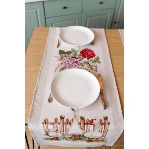 Доріжка на стіл Прованс гобеленова Велекодня Гуси 40х140 см (034163)