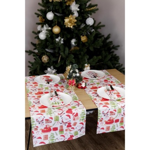 Доріжка на стіл Прованс Санта на білому 40х140 см (035777)