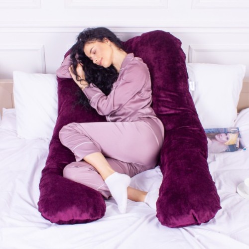 Подушка MirSon для вагітних та відпочинку U-подібна 8021 Velvet Line (2200006178538)