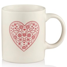 Чашка Ardesto Heart, 320мл, кераміка, білий (AR3074W)