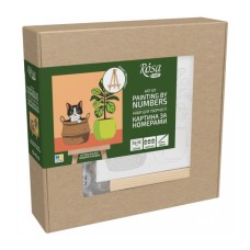 Картина по номерам Rosa Кошеня у вазоні, 15х15см, з мольбертом (4823098548584)