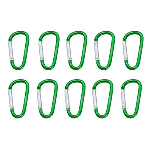 Карабін туристичний Tramp Набір 10 шт без муфти 5 cм Green (UTRA-298-green)