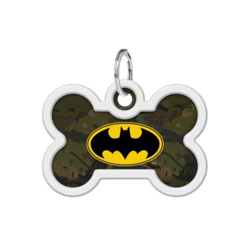 Адресник для тварин WAUDOG Smart ID з QR паспортом "Бетмен зелений" кістка 40х28 мм (0640-1002)