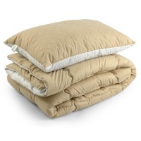 Ковдра Руно набір ковдра 140х205 + 1 подушка 50х70 силіконова Бежева (К_924.52СЛ300_Бежевий)