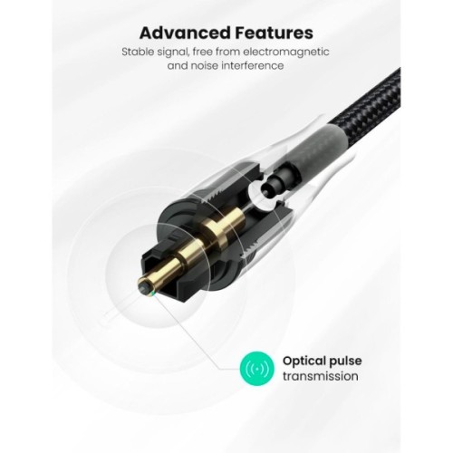 Кабель мультимедійний Optical Toslink 2.0m AV108 black Ugreen (10540)