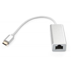 Перехідник USB-C to RJ45 Ethernet 1000Mbps aluminium Vinga (VCPATC2GBLNS)