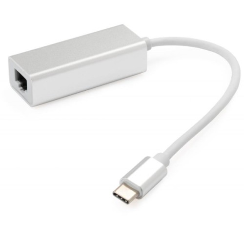 Перехідник USB-C to RJ45 Ethernet 1000Mbps aluminium Vinga (VCPATC2GBLNS)