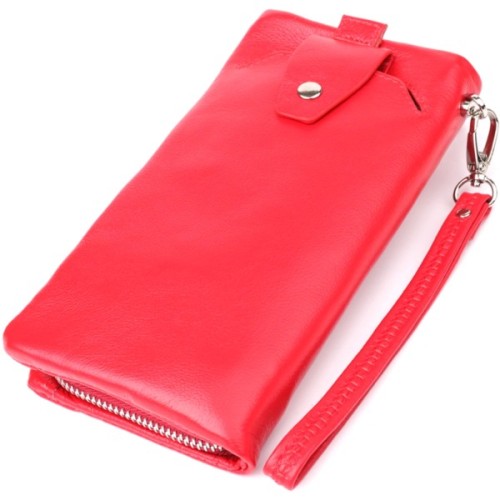 Гаманець ST Leather З відділенням під телефон з натуральної шкіри Червоний (23100)