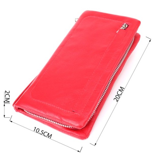 Гаманець ST Leather З відділенням під телефон з натуральної шкіри Червоний (23100)