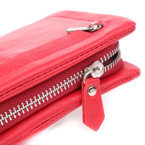 Гаманець ST Leather З відділенням під телефон з натуральної шкіри Червоний (23100)