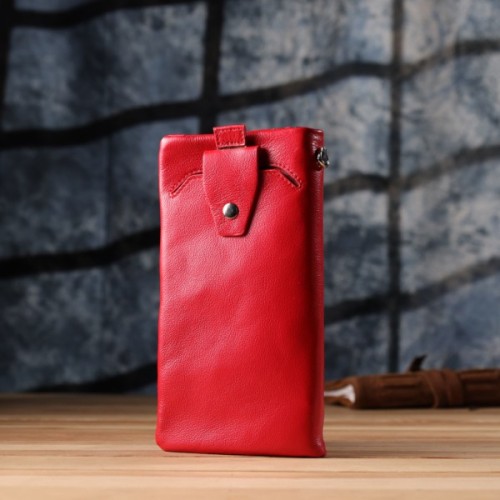 Гаманець ST Leather З відділенням під телефон з натуральної шкіри Червоний (23100)