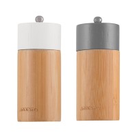 Млинок для спецій Ardesto Midori, Набір 2 шт х 35мл для солі та перцю сірий, білий (AR1411B)