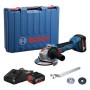 Шліфувальна машина Bosch GWS 18V-8 125мм, 18В, 2x4Ah, 0-11000об/хв, 1.7кг, кейс (0.601.9N9.020)