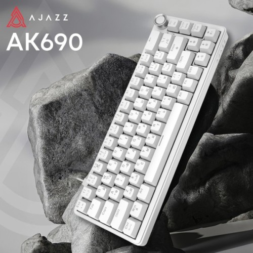 Клавіатура Ajazz AK690 Peach Mist Switch USB UA White (AK690-PM-W)