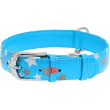 Нашийник для тварин WAUDOG Glamour з QR паспортом "Зірочка" XS Ш 12 мм Д 19-25 см блакитний (35832)
