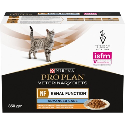 Вологий корм для кішок Purina Pro Plan Veterinary Diets NF Renal Function Advanced Care При патології нирок З куркою 10 x 85 г (7613287873644)