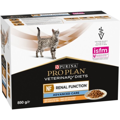 Вологий корм для кішок Purina Pro Plan Veterinary Diets NF Renal Function Advanced Care При патології нирок З куркою 10 x 85 г (7613287873644)