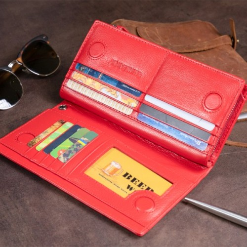 Гаманець ST Leather Шкіряний жіночий Червоний (19275)