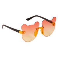 Дитячі сонцезахисні окуляри Lukky Fashion "Ведмедики" з вушками, оздоблені стразами, рожево-золоті (T22456)