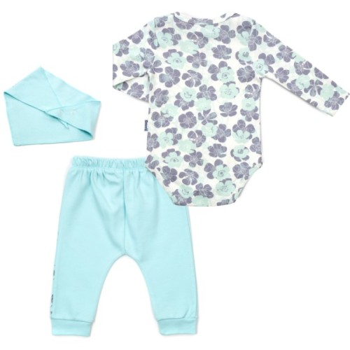 Набір дитячого одягу Miniworld з квіточками (16137-68G-mint)
