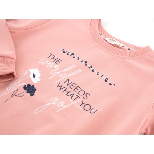 Спортивний костюм дитячий Breeze з квіточками (22098-164G-peach)