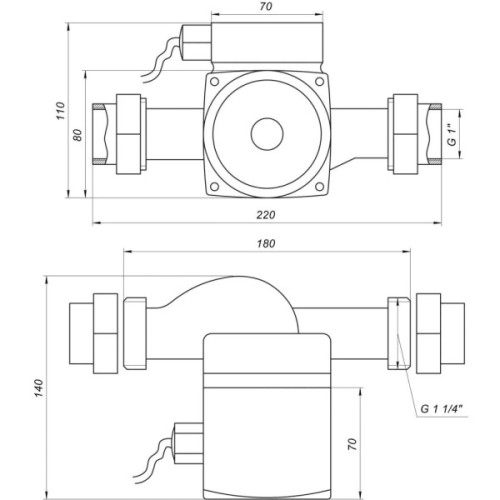 Циркуляційний насос Optima OP25-40-180, G 1 1/4", 10 бар, 180мм, 71Вт, 230В (8120)