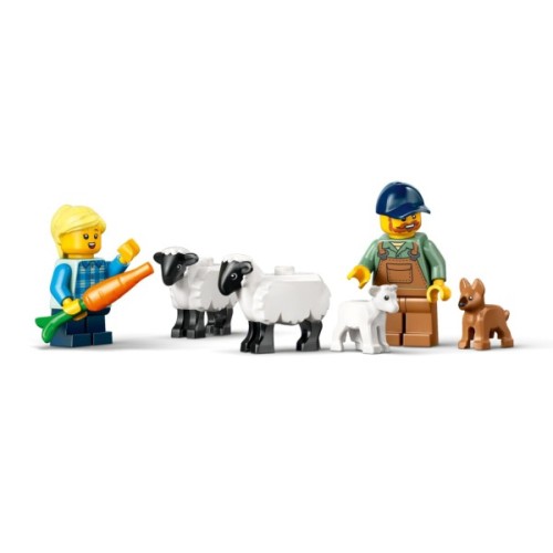Конструктор LEGO City Червоний фермерський трактор із причепом і вівцями (60461)