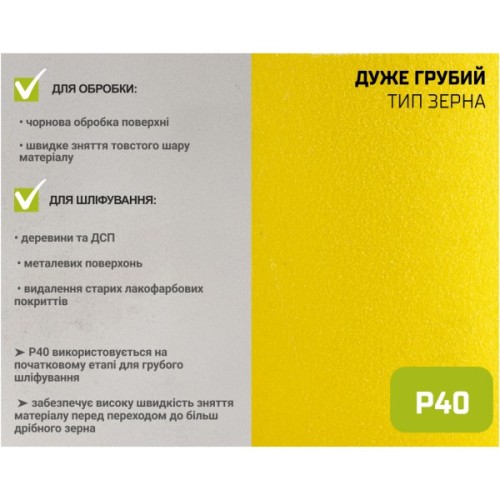 Наждачний папір Alloid на паперовій основі, 115мм х 10м, зерно 40 (SP-10040)