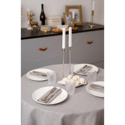 Скатертина Прованс святкова кругла Перлина Silver Dх136 (037602)