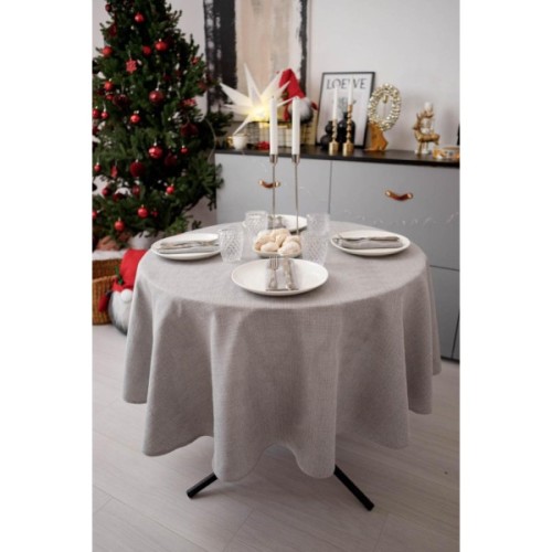 Скатертина Прованс святкова кругла Перлина Silver Dх136 (037602)