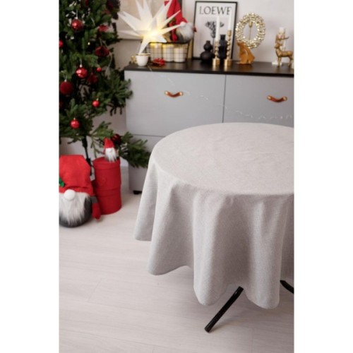 Скатертина Прованс святкова кругла Перлина Silver Dх136 (037602)