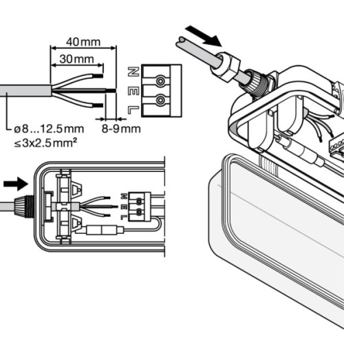 Світильник LEDVANCE DP HOUSING 1200 P 2XLAMP IP65 (4099854118111)